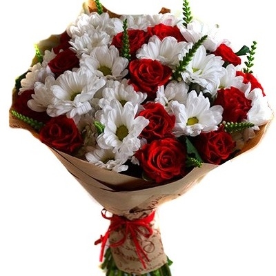 Букет из роз и хризантем "Вивьен" с доставкой по Александров-Гаю